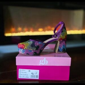 GB Girls Colorful Sequin Platform Heels